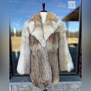 8/10 Vintage Genuine Coyote Fur Jacket Chudik’s Furs Real Fur